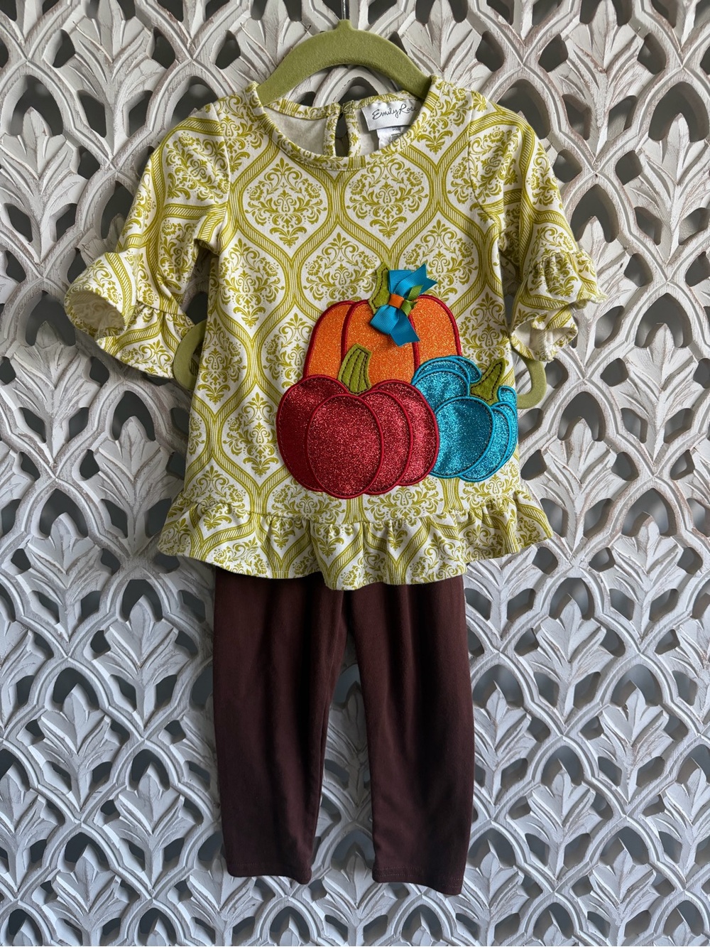 Emily Rose Pumpkin Fall Outfit 2 Piece Set Girls 18M